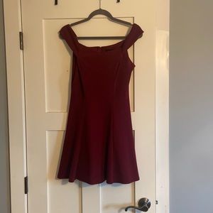Formal Maroon Off the Shoulder Dress